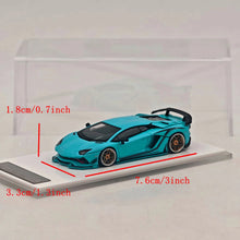 Rotating Wheel 1/64 Aventador S Rowen Blue Alloy Model Car Collection Diecast