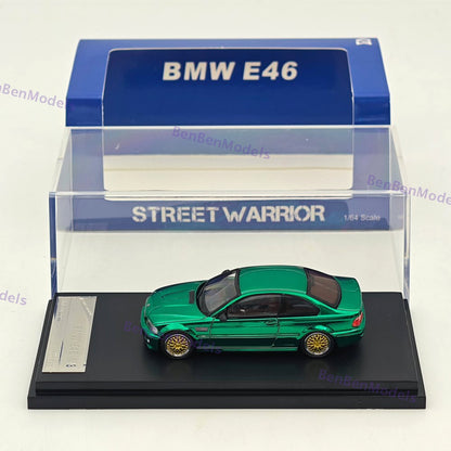 1:64 SW M3 E46 Chrome Green Coupe Racing Sports Model Diecast Metal Car Limited Collection