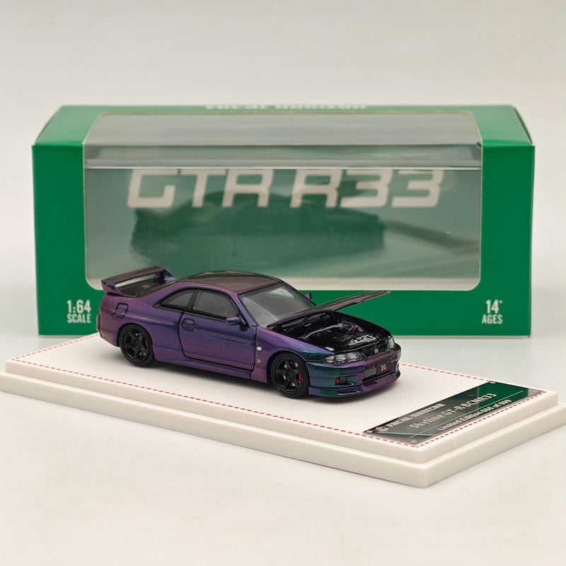 1/64 FH Skyline GTR R33 BCNR33 Racing Sport Magic Purple Diecast Models Car Toy