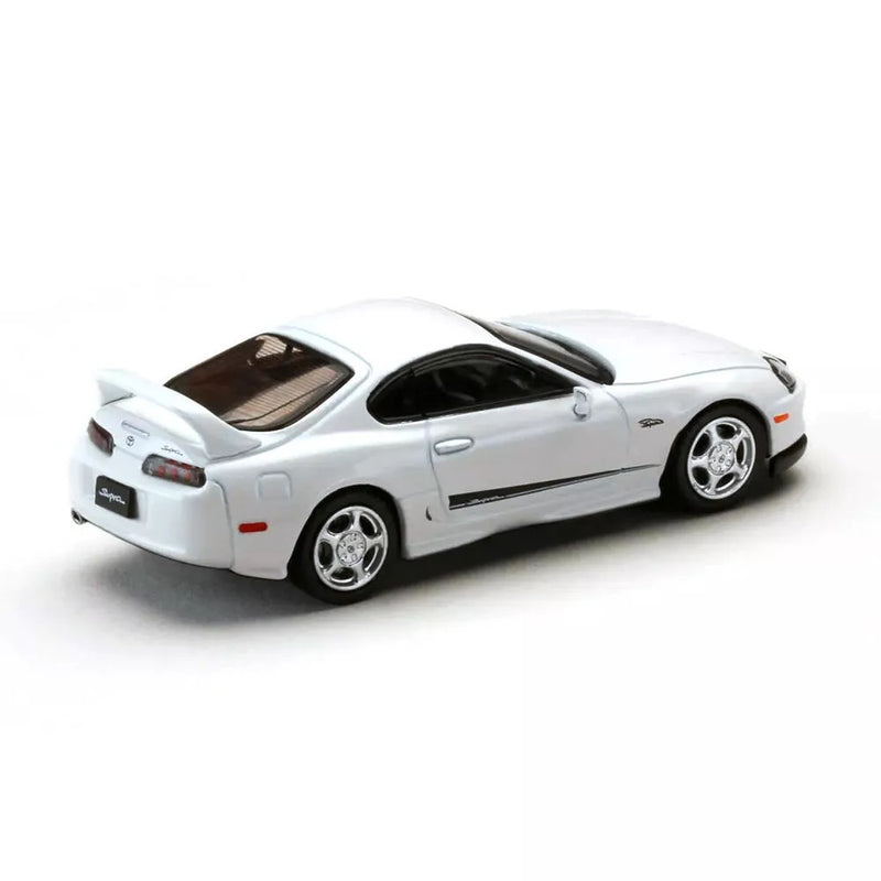 Hobby Japan 1/64 Toyota SUPRA RZ JZA80 GENUINE CUSTOMIZED VER with ActiveSpoiler White HJ643042W Diecast Models Car Collection