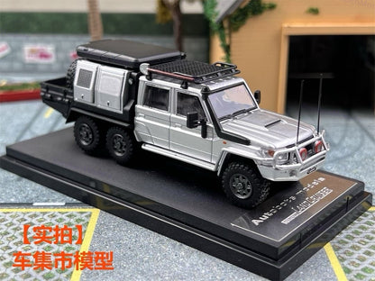 AM 1:64 Toyota Land Cruiser LC79 6X6 Double Cab Pickup Diecast Toys Car Model Gifts