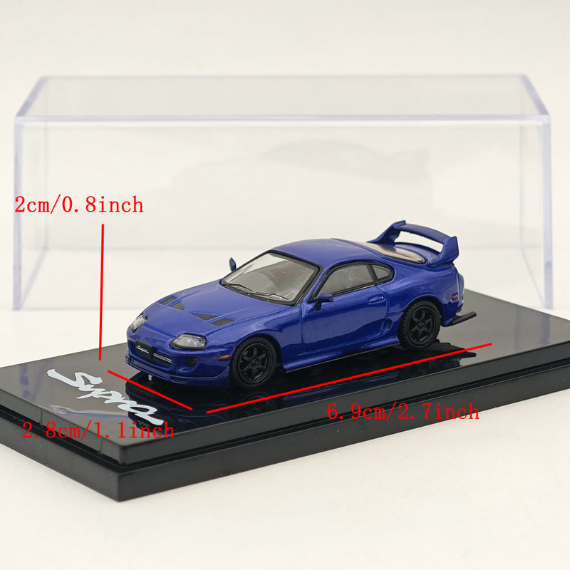 Hobby Japan 1/64 Toyota SUPRA (JZA80) JDM CUSTOMIZED VERSION BLUE MICA METALIC HJ644042BL Diecast Models Car Collection