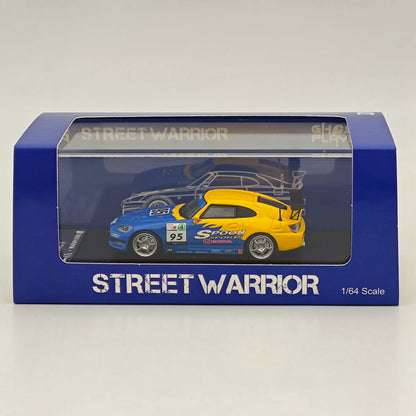 Modèle réduit de voiture moulée sous pression Honda EG6/S2000 SPOON bleu/jaune, édition limitée, échelle 1:64