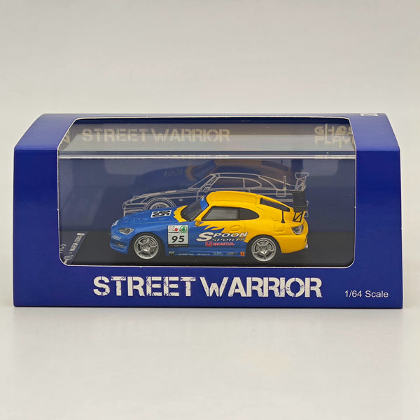 1:64 Street Weapon Honda EG6/S2000 SPOON Blue/yellow Diecast Model Car Limited