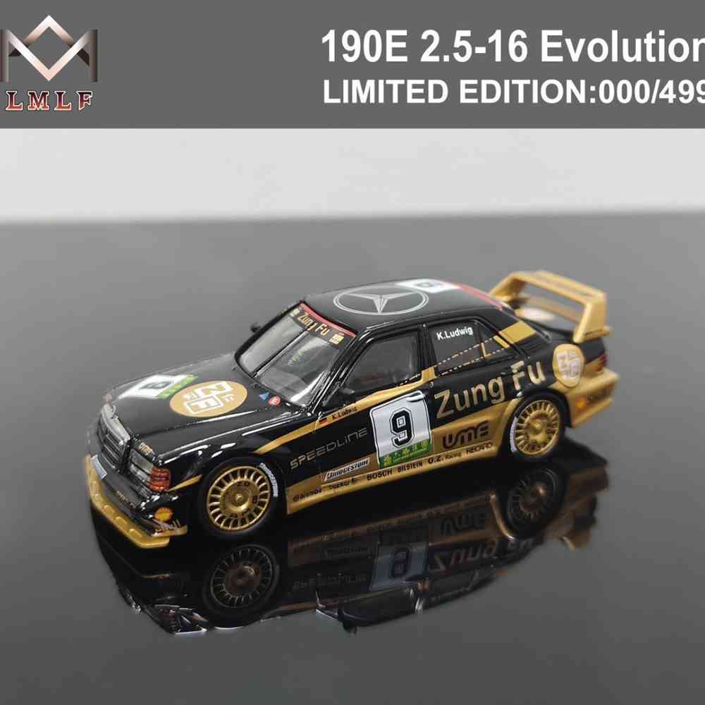 Fine Works 1:64 Mercedes Benz 190E 2.5-16 EVO2 DTM Racing Version Miniature Diecast Toys Car Models Collection Gifts