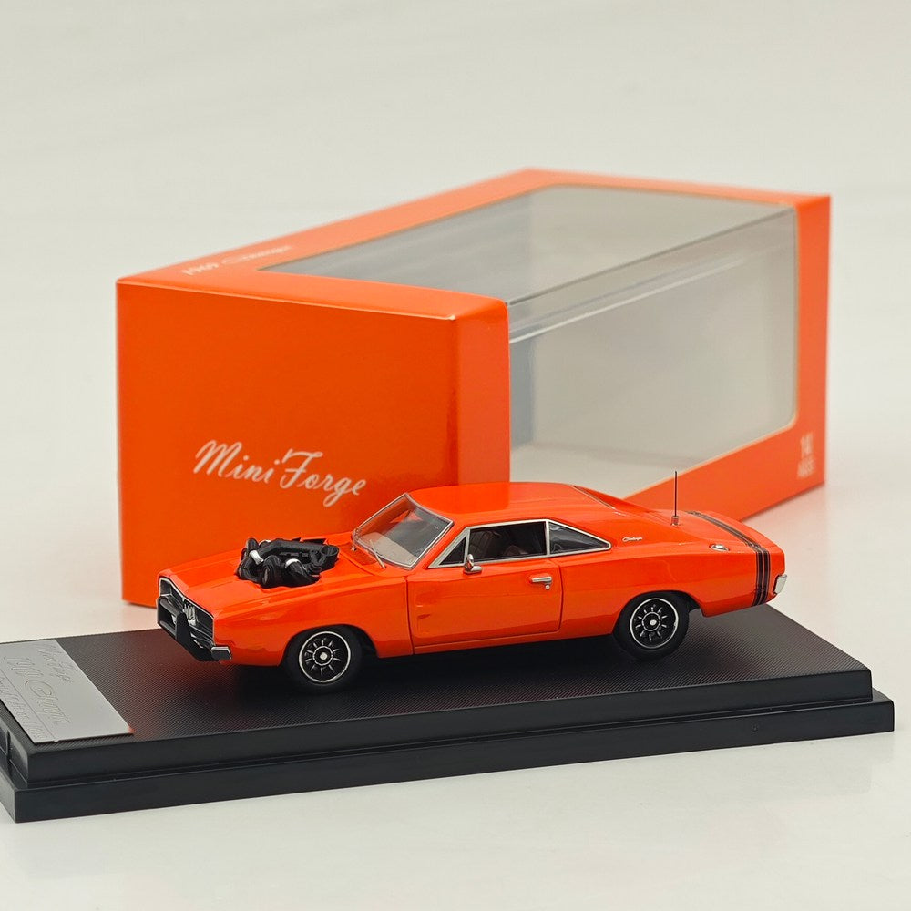 Mini Forge 1:64 1969 Charger Red with 1600 HP Twin-Turbo LS Diecast Motor