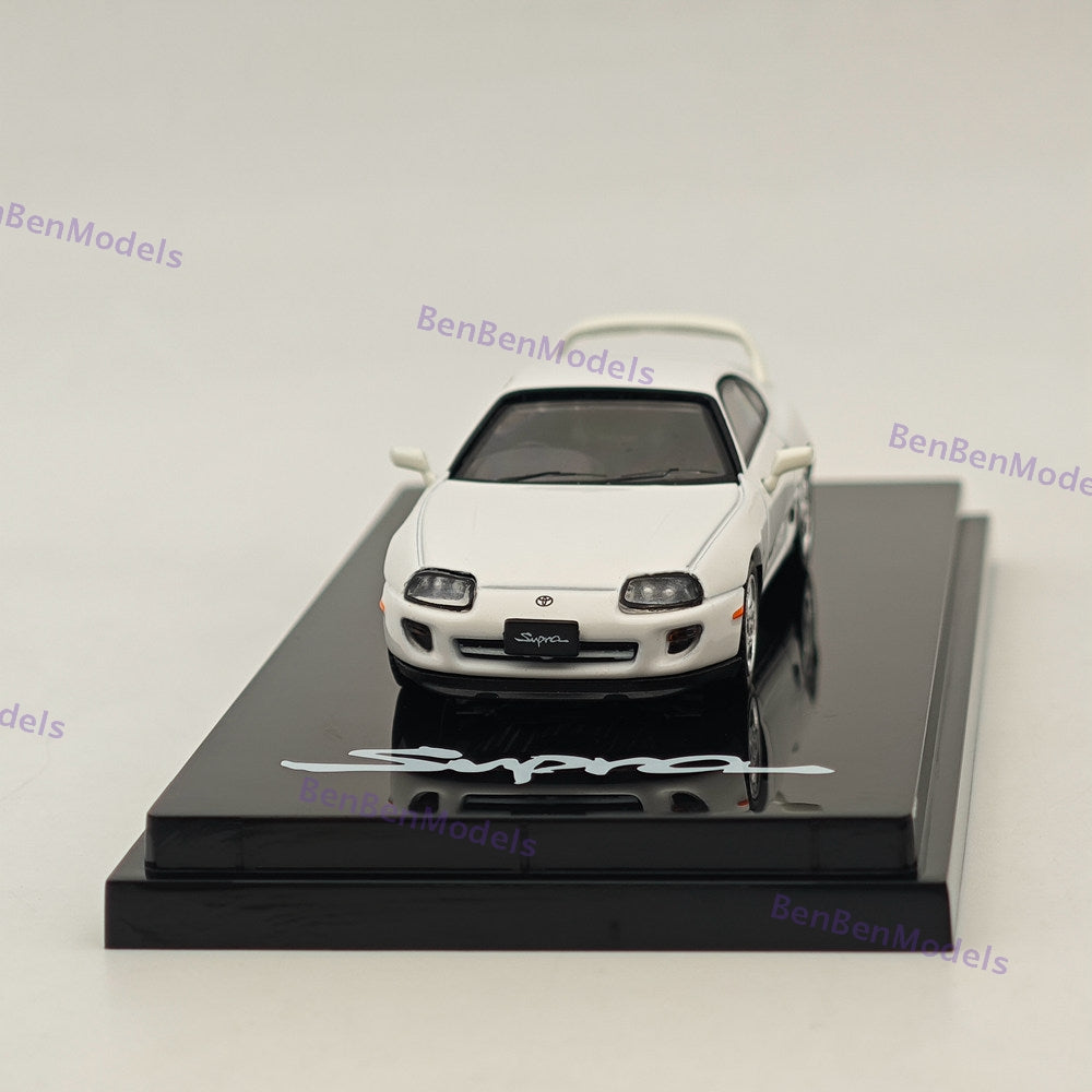 Hobby Japan 1/64 Toyota SUPRA RZ JZA80 with Active Spoiler Parts White Diecast