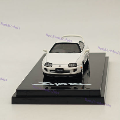 Hobby Japan 1/64 Toyota SUPRA RZ JZA80 with Active Spoiler Parts White Diecast