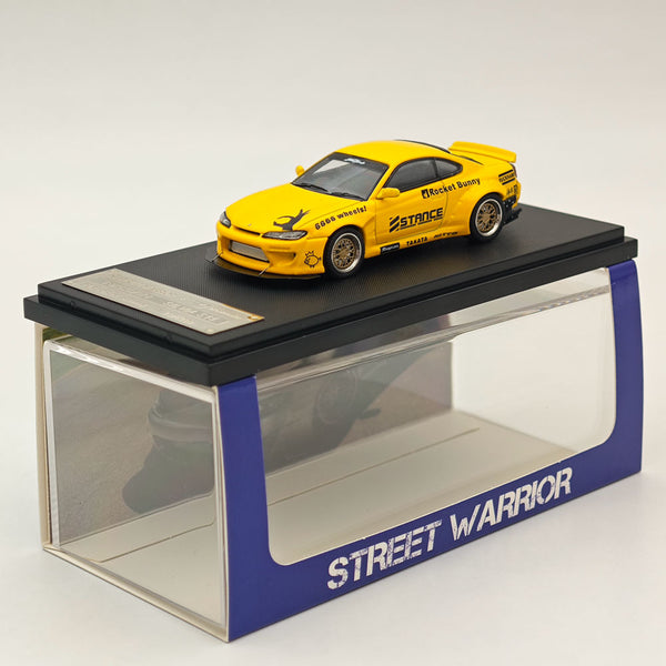 1/64 SW Nissan Silvia S15 Pandem Rocket Bunny Yellow Diecast Models Car