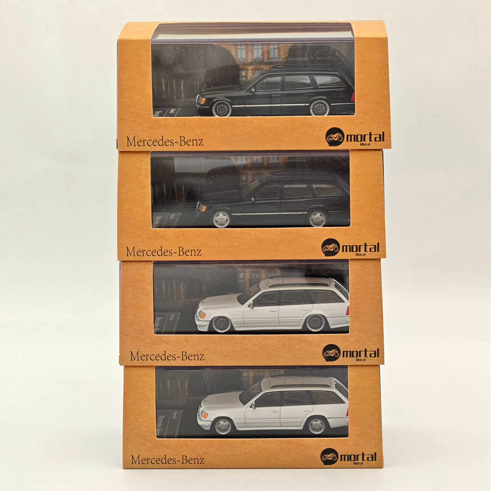 Tout nouveau Mortal 1:64 Mercedes-Benz S124 Travel Diecast Toys Modèles Collection Cadeaux Blanc/Noir 