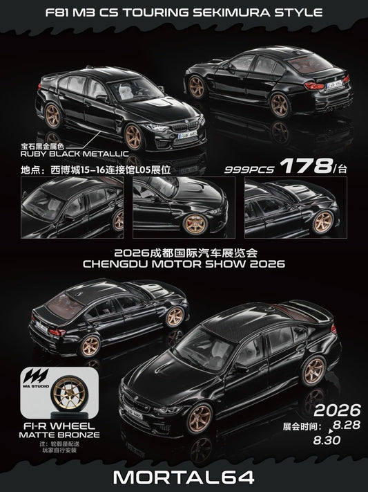 Mortal64 1:64 BMW F80 M3 MP Kit Tanzanite Blue Chengdu Motor Show 2026 Diecast Toys Car Model Gifts