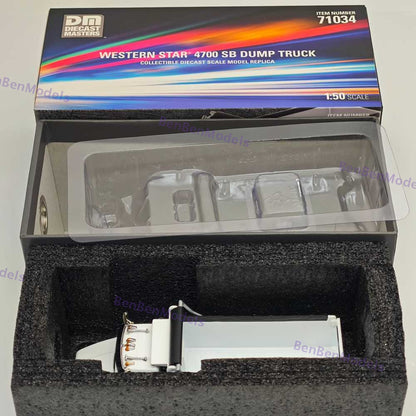 1/50 DM WESTERN STAR 4700 SB Dump Truck White Diecast Model 71034 Toy Gift