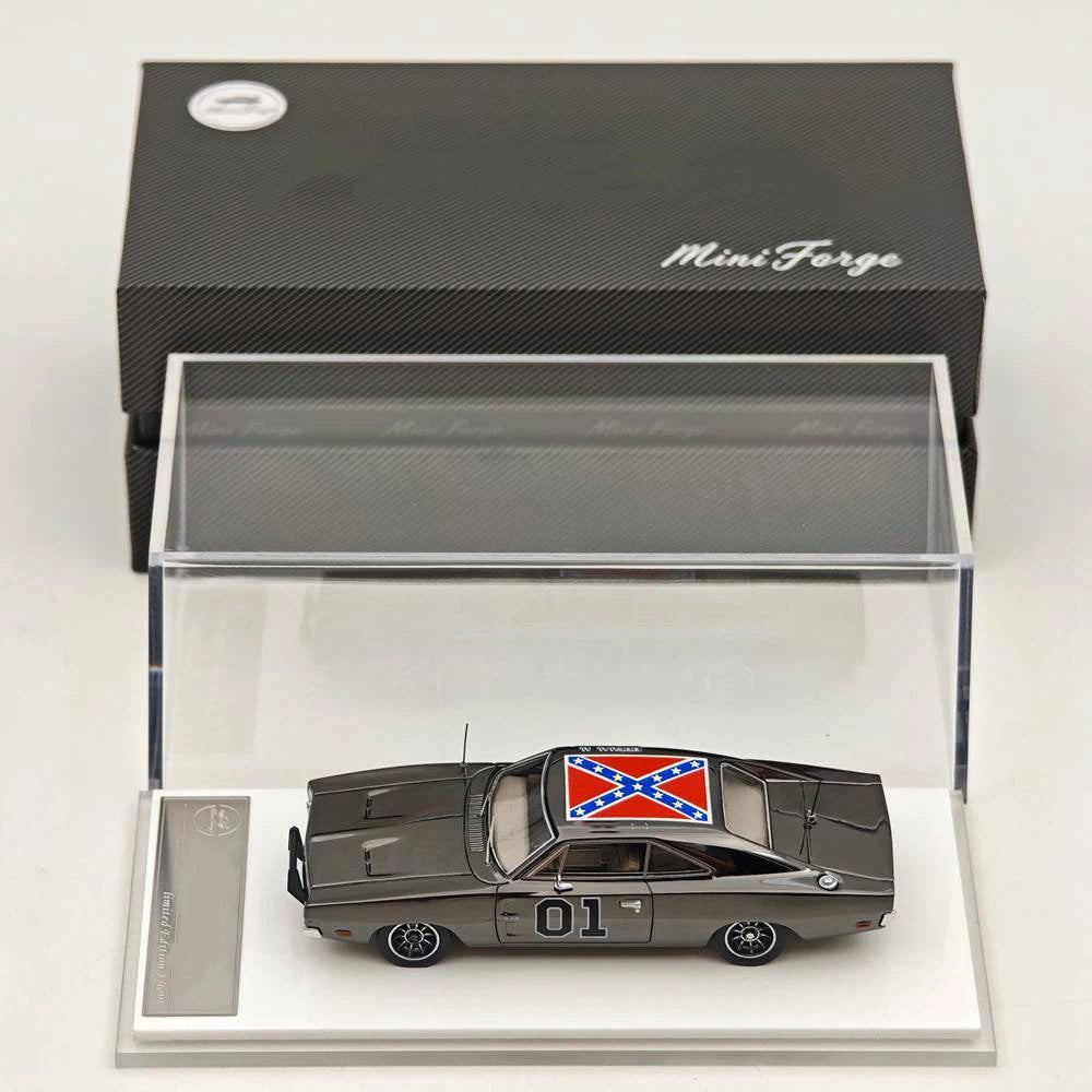 Limited Chrome Silver-Gray 1:64 General Lee Charger Mini Forge Diecast Model Car