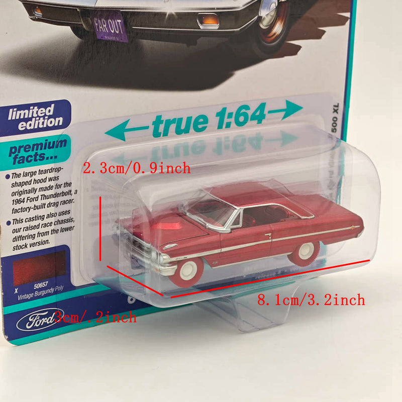 CHASE Auto World 1/64 Ford Galaxie 500 XL 1964 Ultra Red Diecast Models Car Collection