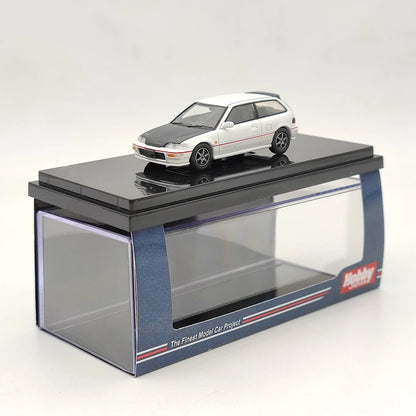 Hobby Japan 1/64 EF9 SiR Ⅱ Carbon Bonnet Customized Version White HJ641031BW Diecast Model Toys Car Collection Gifts
