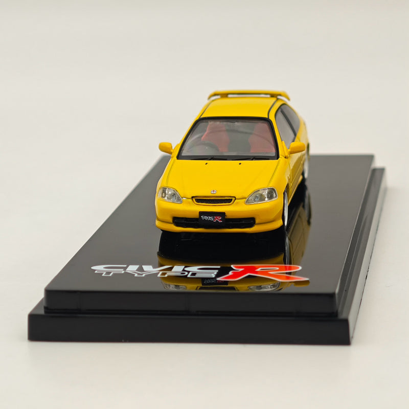 Hobby Japan 1/64 Honda CIVIC TYPE R (EK9)1997 Sunlight yellow HJ643016AY with Engine Diecast Models Car Collection