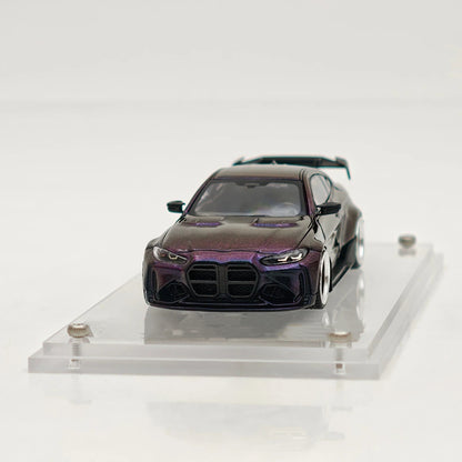 STREET WARRIOR SW 1:64 M4 Chameleon Magic Green Widebody Sports Model Diecast Metal Car Limited Collection