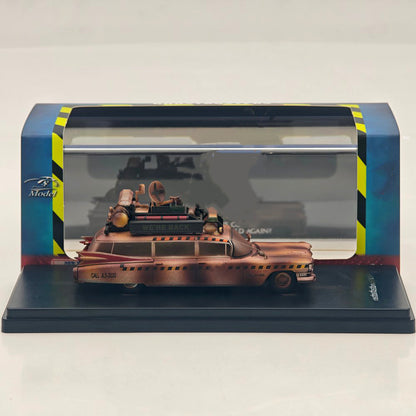 YS 1/64 Ghostbusters ECTO-1A Dirty version second generation Diecast Model Car Miniature Collection