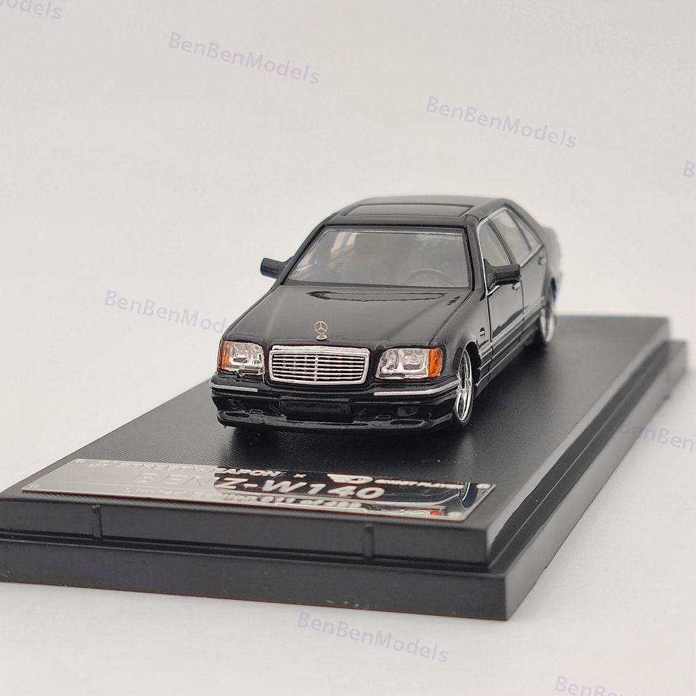 Street Weapon 1:64 Benz W140 S600 Black Limited 499 Diecast Model Car Collection