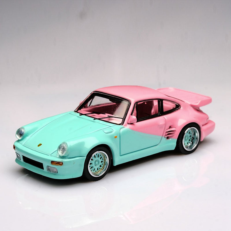 Master 1:64 Porsche 930 911 Turbo Black Bird Open Cover Engine Diecast Toys Car Models Collection Gifts