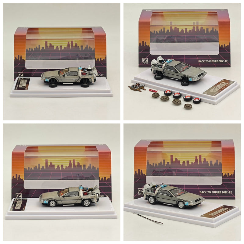 DCM 1:64 Back to the Future DMC-12 Time Machine Diecast Models Car Collection