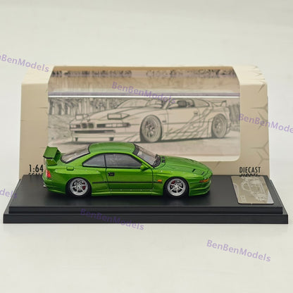 1/64 Rhino Model 850CSi E31 Green Coupe WideBody Sport Model Diecast Metal Car