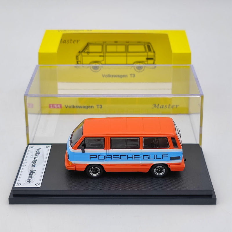 Master 1:64 Porsche B32 & VW T3 Multivan 1985 Van Gulf Diecast Toys Car Models Miniature Hobby Exquisite Gifts