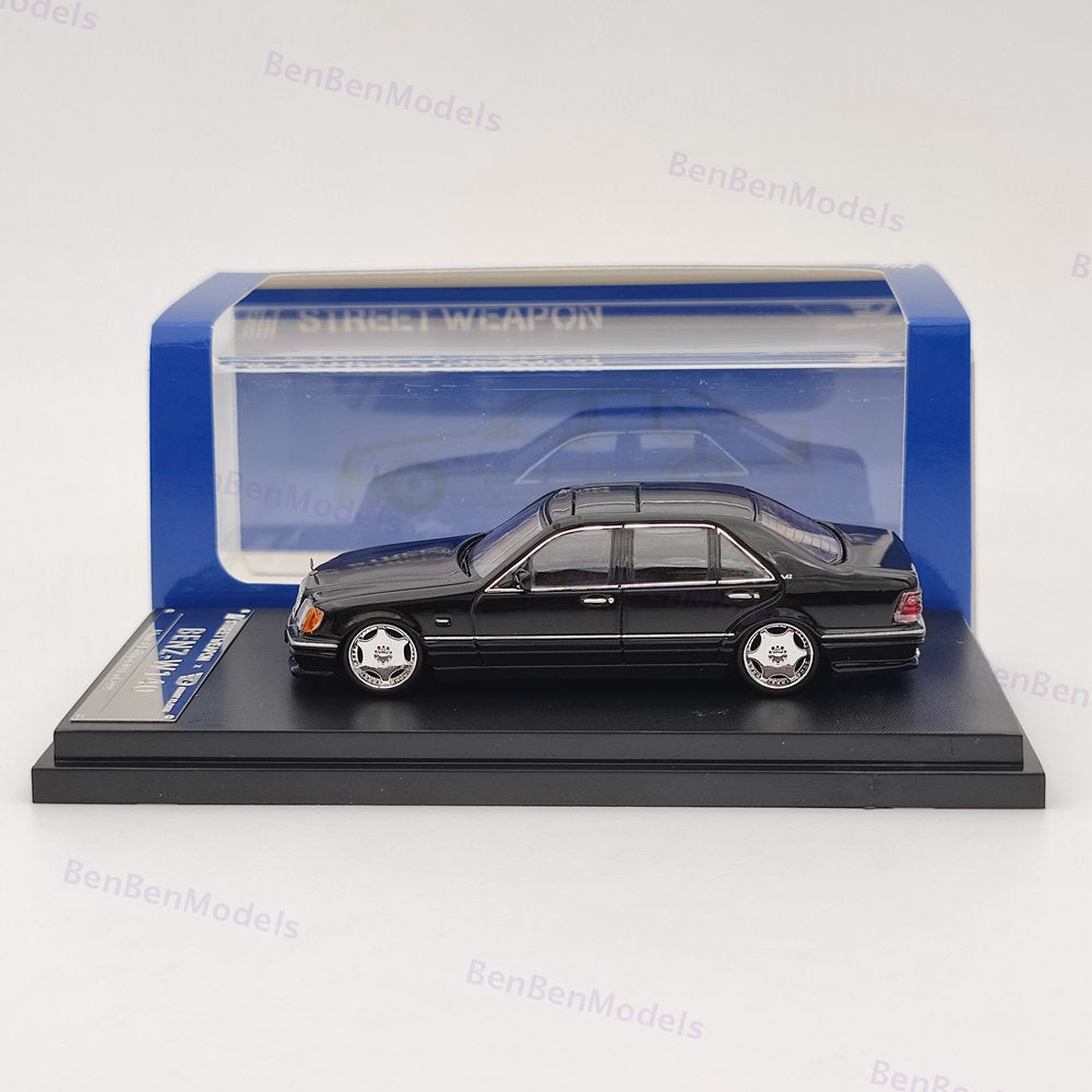 Street Weapon 1:64 Benz W140 S600 Black Limited 499 Diecast Model Car Collection