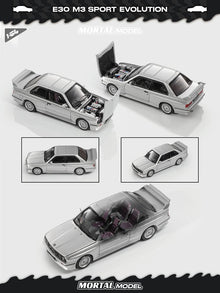 Pre-Sale Mortal 1:64 BMW E30 M3 SPORT EVOLUTION Alloy Openable Hood Diecast Toys Car Models Hobby Collection Gifts