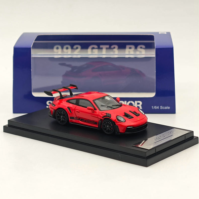 1:64 SW Porsche 992 GT3 RS Racing Sports Red Diecast Models Car Collection