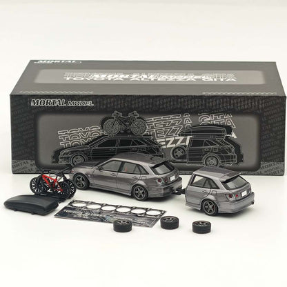 Mortal 1:64 TOYOTA ALTEZZA GITA ELIXIR Trailer Set JDM Alloy Diecast Car Models Collectible Gifts 999 PCS