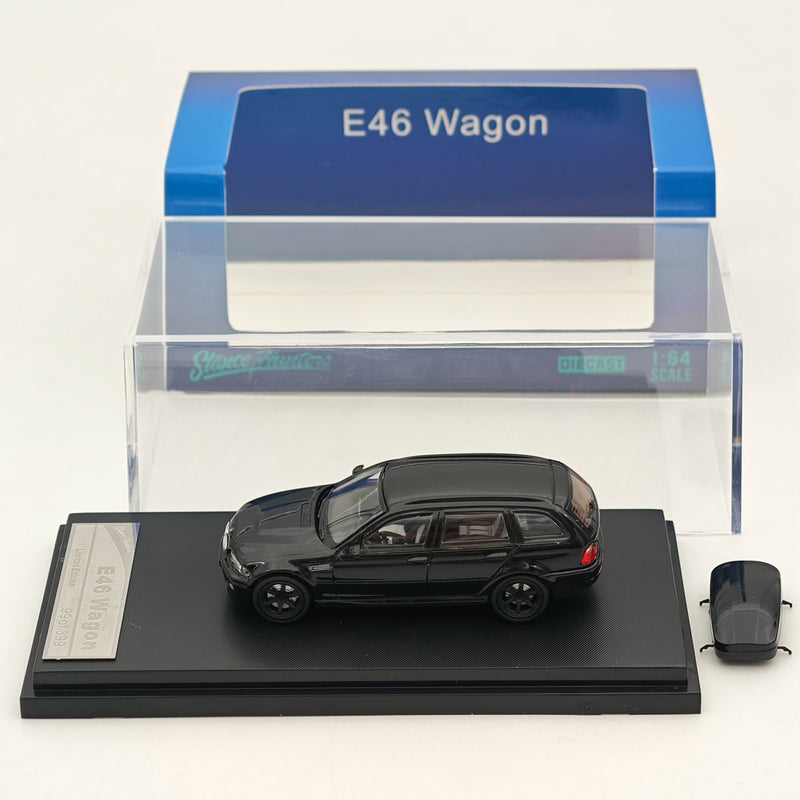 1:64 SH E46 Wagon Metallic Black Diecast Model Car Limited Collection