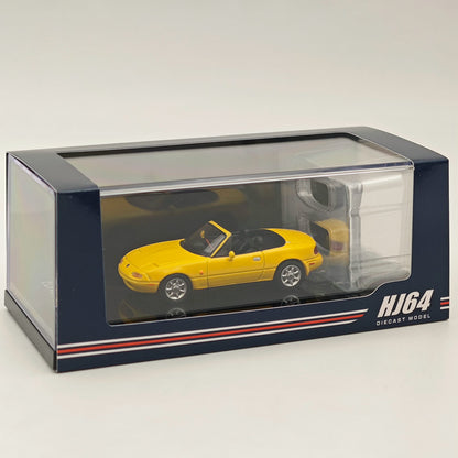 1/64 Hobby JAPAN Mazda EUNOS ROADSTER NA6CE WITH TONNEAU COVER Yellow HJ642025BY Diecast Models Car Limited Collection Auto Toys Gift
