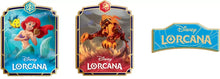 Lot de 3 pin's promotionnels Disney Lorcana Challenge, Ariel Scar League, première saison, nouveauté
