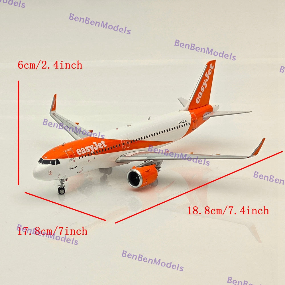 EasyJet  Airbus A320neo G-UZLM -JFOX JF-A320-046 Diecast Model WITH STAND 1:200