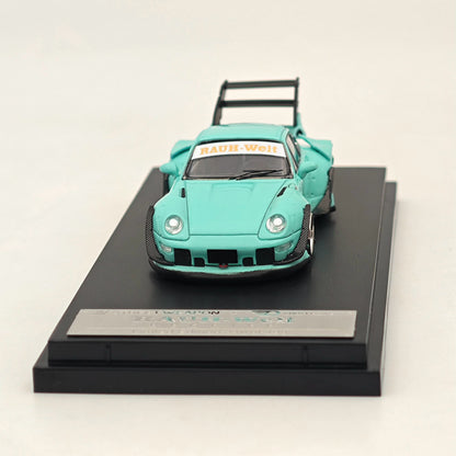 1:64 SW Green Luminous RWB 993 Tomianki Racing Sports Classic Model Diecast