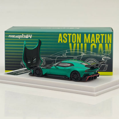 Fine Works64 1/64 Aston Martin Vulcan Diecast Model Car - Opening Hood, Metal Base & Rubber Tires | Limited Edition 999 Units