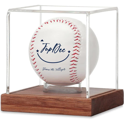 Acrylic Baseball Display Case with Solid Wood Base, UV Protected Holder