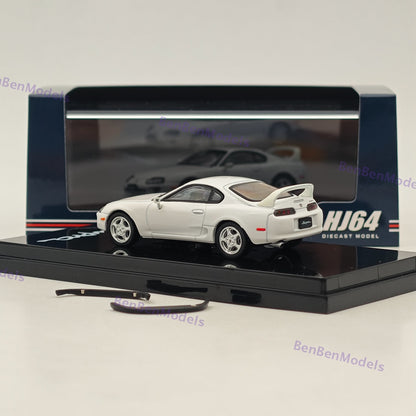 Hobby Japan 1/64 Toyota SUPRA RZ JZA80 with Active Spoiler Parts White Diecast