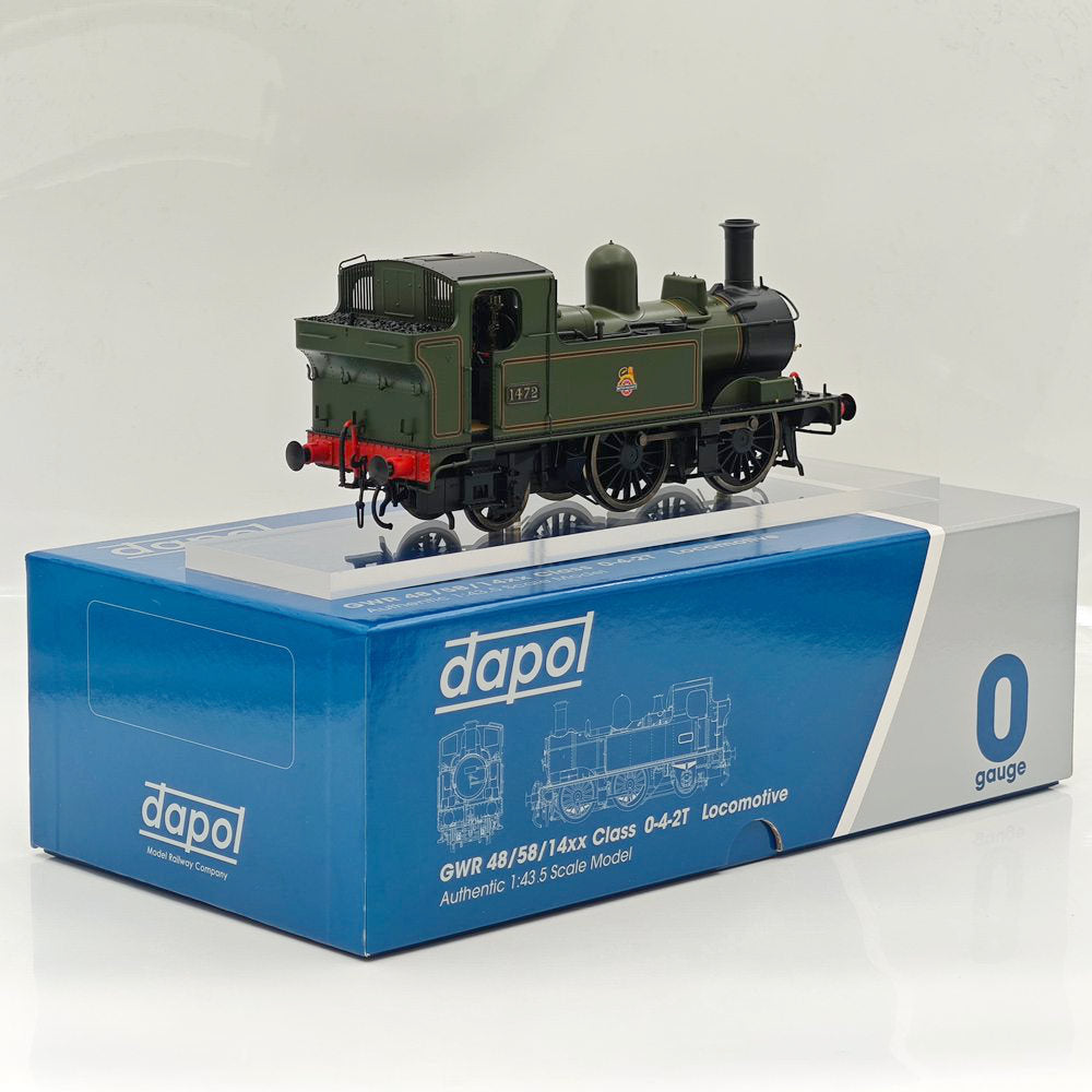Dapol 7S-006-026 O Gauge 14xx Class 1472 -0-4-2T BR Lined Green Early Emblem DCC