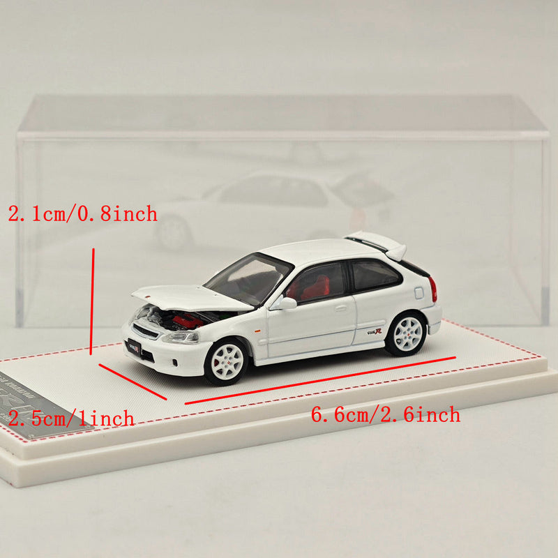 1/64 FH Honda Civic Type R EK9 White Diecast Models Car Limited Collection