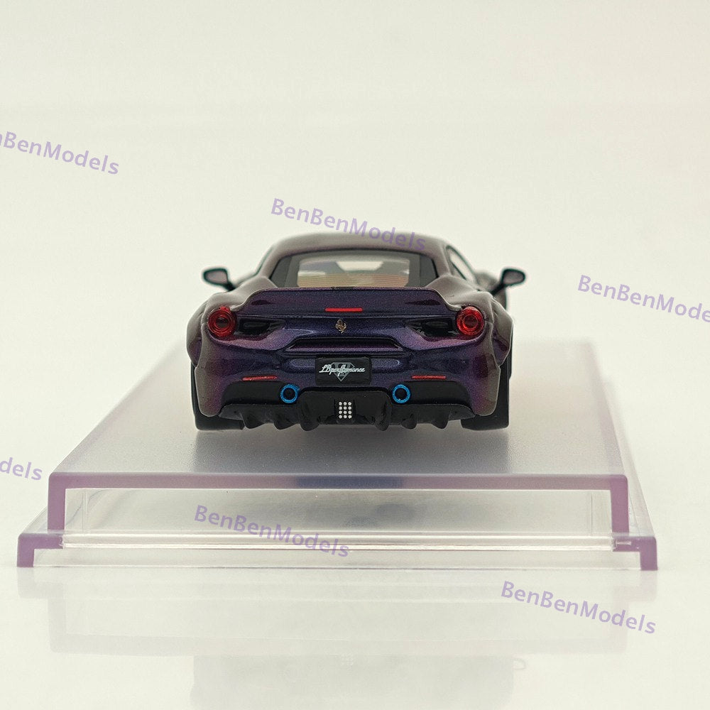 1:64 CM Ferrari LB 488 Widebody Purple Super Racing Sports Model Diecast Car