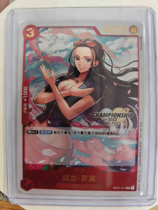 One Piece  Chinese Nico-Robin OP01-017 2023 Large City Championship Competition Card