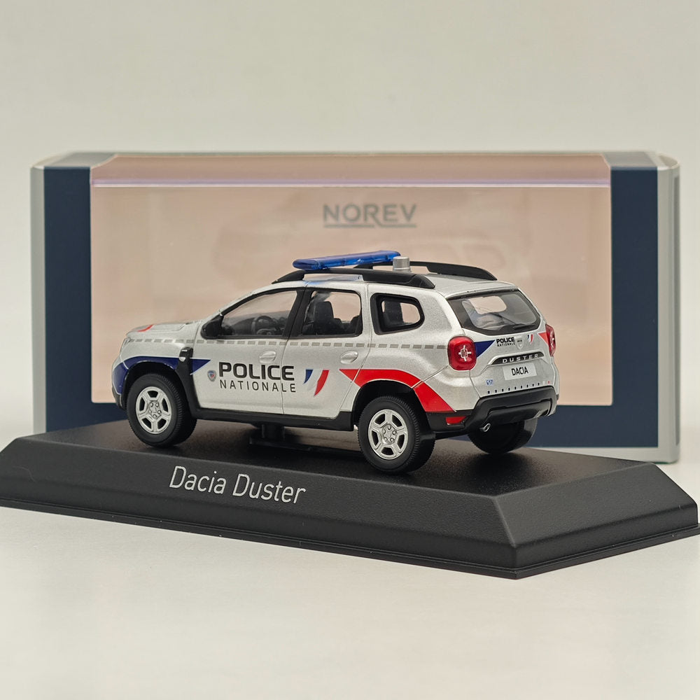 Modèle réduit de voiture moulée sous pression Norev Dacia Duster Police Nationale 2021, modèle limité, couleur argent, 1/43 