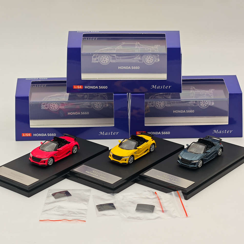 Master 1:64 Honda S660 Mugen Cabriolet Jouets moulés sous pression Modèles de voitures Collection Cadeaux Édition limitée