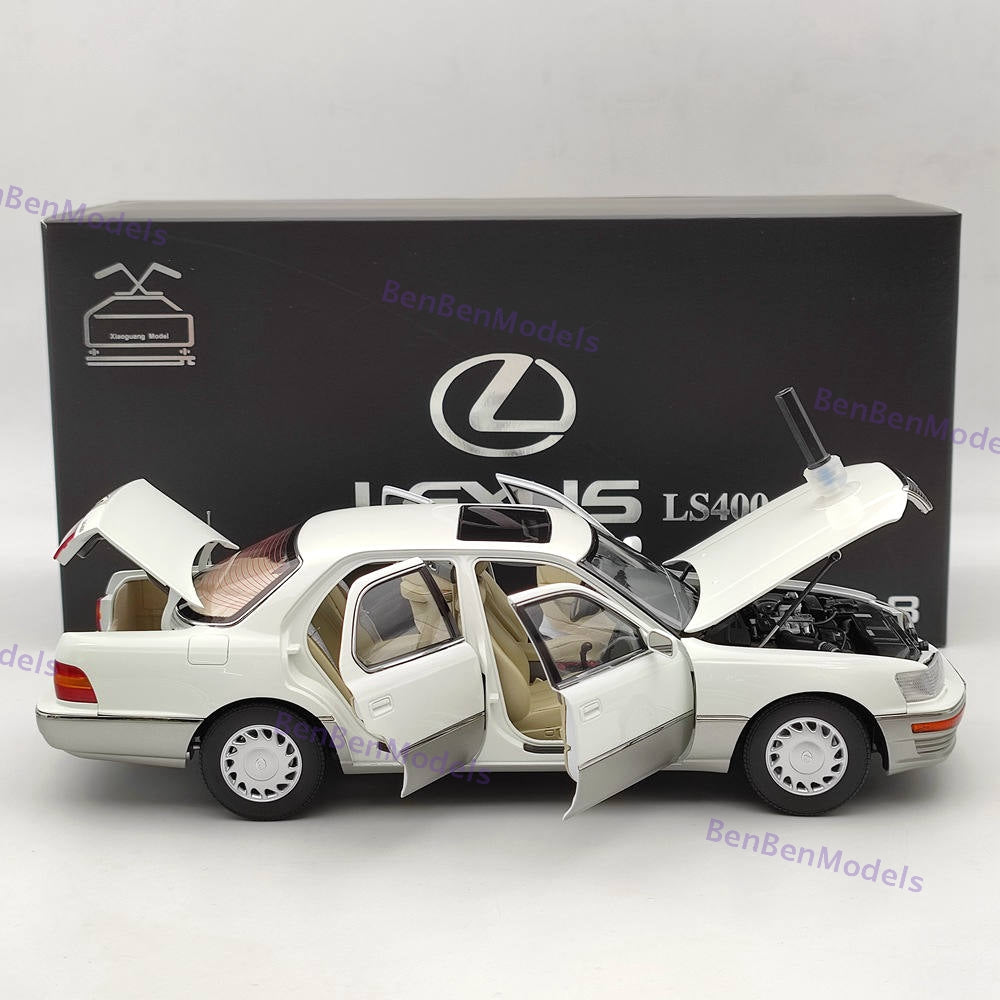 1/18 Toyota Lexus LS400 First Generation White Diecast Model Car Collection Open