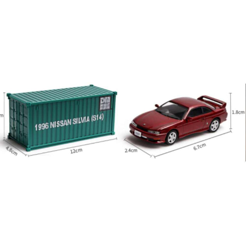 DM Container DieCast Master 1:64 Nissan Silvia S14 S15 Toys Car Models Miniature Hobby Collection Gifts