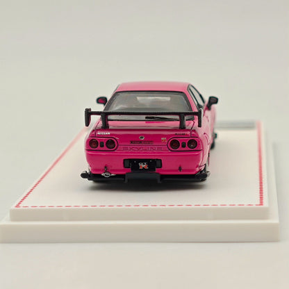 FH 1/64 Nissan Skyline GT-R VR32 Top Secret Carbon Hood Pink Diecast Model Car