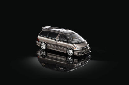 MORTAL 1:64 Classic MPV Previa Van Brown Diecast Toys Model Car Collection Gifts