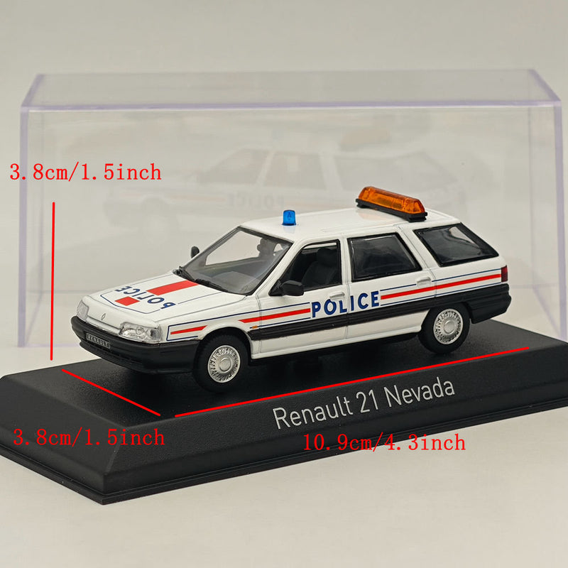 1/43 Norev Renault R21 Nevada 1989 Police Nationale Diecast Model Cars White